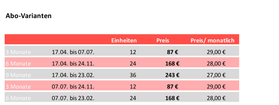 Buchungen können Sie unter Kontakt vornehmen!